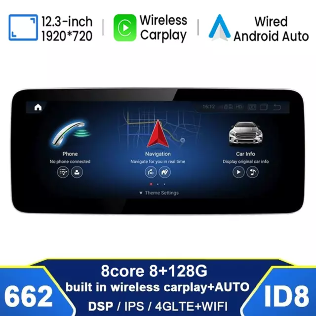 12,3" 128GB Android 13 Autoradio GPS CarPlay Mercedes GLA/G/A/CLA C117 W176 X156