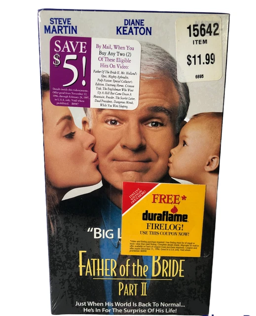FATHER OF THE Bride Part 2 VHS Tape Steve Martin Diane Keaton Martin