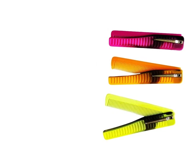Folding Pocket Double Comb Color Assorted For Hair Styling Pack Of 3