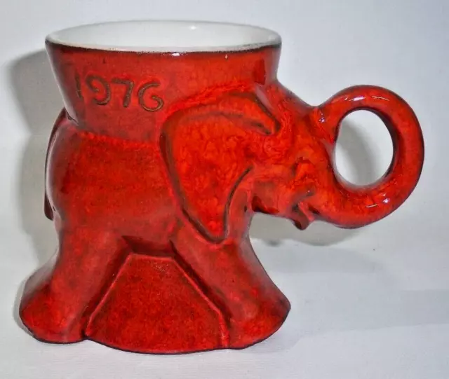Vintage Frankoma 1976 Republican GOP Bicentennial Political Elephant Mug Cup