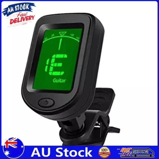 AU LCD Display Guitar Tuner 3V Button Battery Chromatic Tuner Clip On Guitar Tun