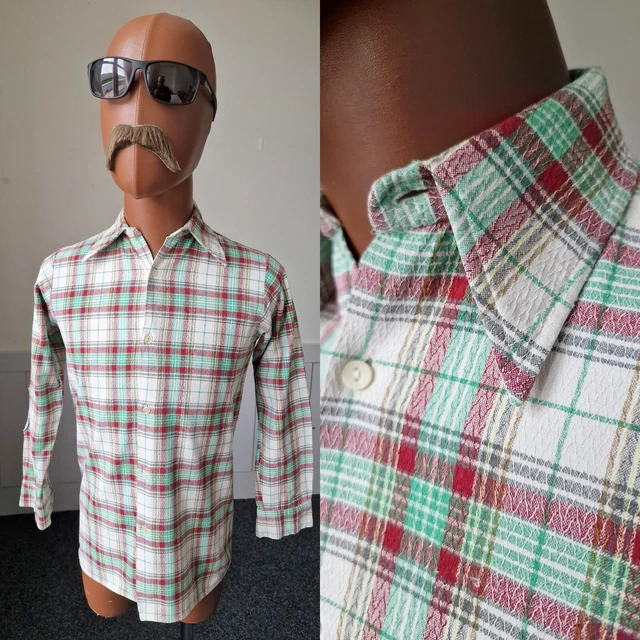 Camicia ragazzo vintage anni '60 | 11-12 anni | verde richeck cotone mod BC11