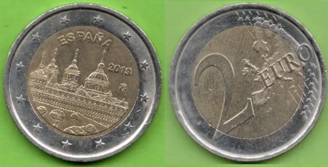 Espagne; 2€, 2013, commémorative, Monastère de l'Escurial, pièce ayant circulé
