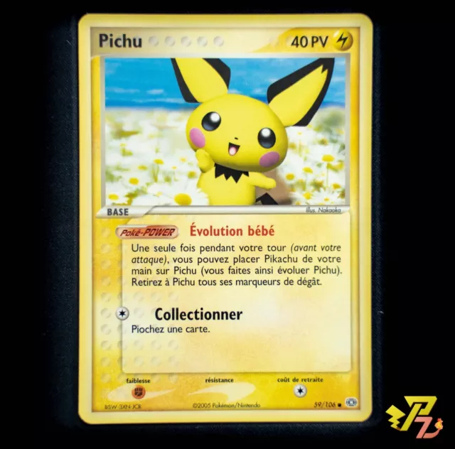 Carte Pokémon Pichu 59/106  Ex Emeuraude Fr Nm