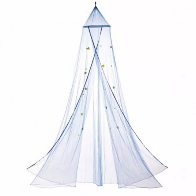 Beautiful ** BLUE STARRY SKY BED CANOPY W/ BLUE STARS ALL OVER NET ** NIB 3