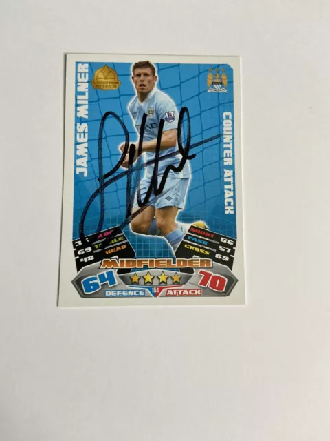 James Milner - Manchester City Fc Fussball Signiertes Spiel Atax Karte