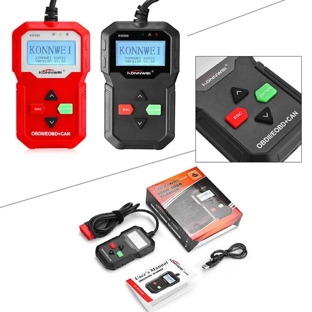OBD2 CAR DIAGNOSTIC Scanners Auto Engine Fault Code Reader & Manual ...