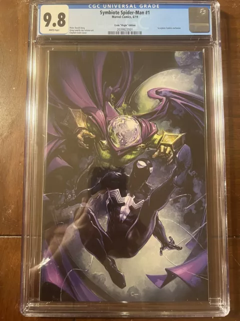 ￼ Symbiote Spider-Man #1 6/19 Cgc 9.8 Scorpion Comics Crain Virgin Variant! Nice