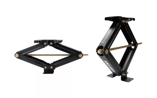 24 Inch Heavy Duty Scissor Jacks 7500lb Load Capacity Powder Coated 2 Pack Black