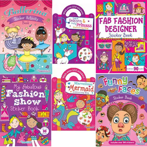 Colouring Book Sticker Books Activity Fun Kids Girls Children Fast Shipping