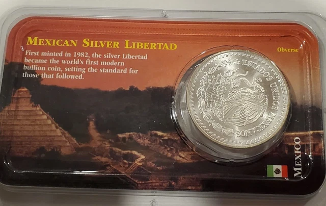 Rare~ 1994  MEXICAN LIBERTAD Littleton Showpak  1oz Silver Coin .999 BU Bullion