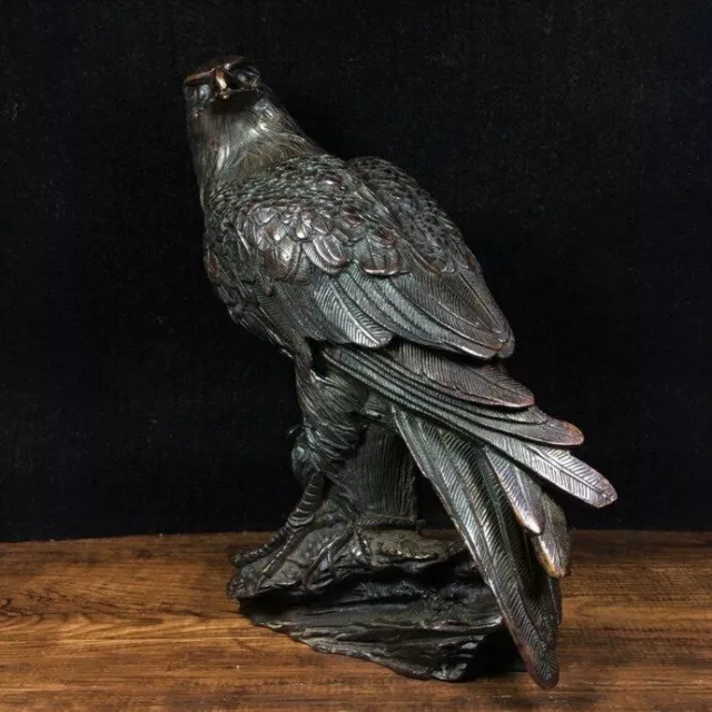 8.5" Antique Old Chinese bronze Handmade Exquisite Eagle Incense Burners