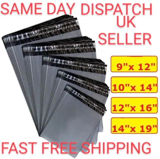 Grey Mailing Bags Strong Poly Postal Post Postage Mail Self Seal All Sizes