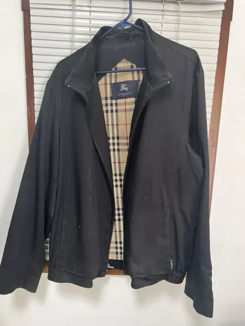 burberry men rain coat size xxl preowned GUC black