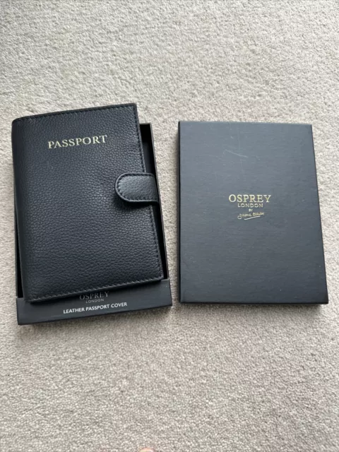 Osprey Leather Passport Cover Black