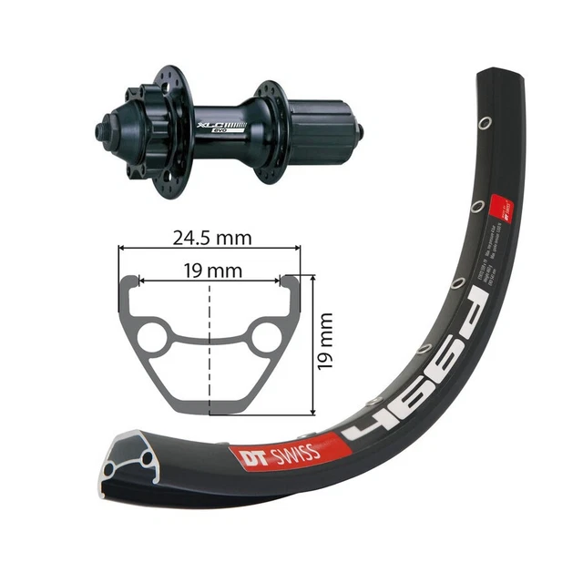 Rear Wheel 27.5 19mm 32H DT Swiss 466D 6-Hole Disc Brake Quick Release 8-10s Bla