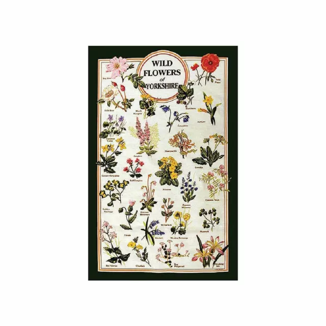 Wild Flowers of Yorkshire Tea Towel 100% Cotton Stow Green Kitchen 74 x 46cm