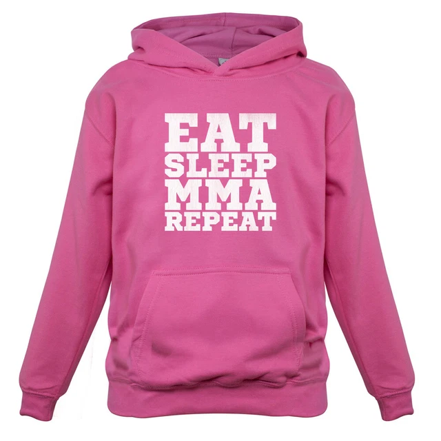 Eat Sleep MMA Repeat - Kids Hoodie Mixed Martial Arts Karate Fighting Fighter