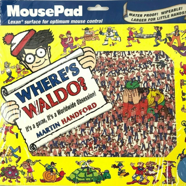 WHERES WALDO VINTAGE 1995 Lexan Mousepad Sealed Larger Land Waldos