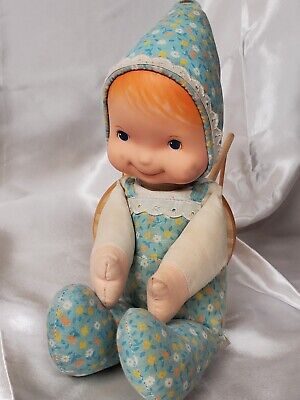 Vintage Fisher Price Toys 1960s - 1970s Honey Lap Sitter Yellow Floral Baby Doll 3