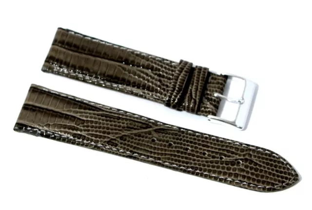 Cinturino orologio in vera pelle semi imbottito stampa lucertola grigio 18mm