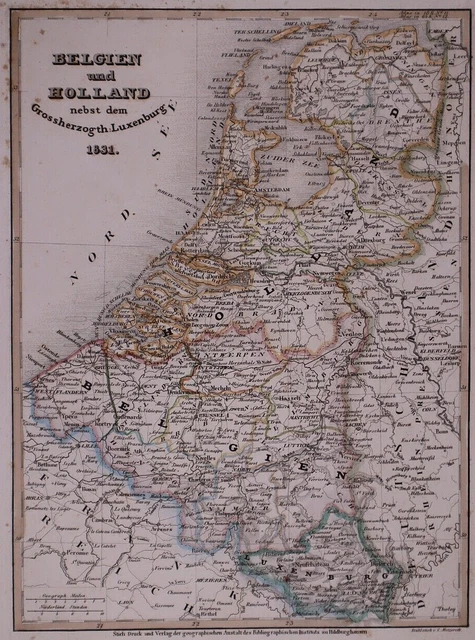 Dated 1831 Universal Atlas Map ~ HOLLAND - BELGIUM ~(10x12)-#1255
