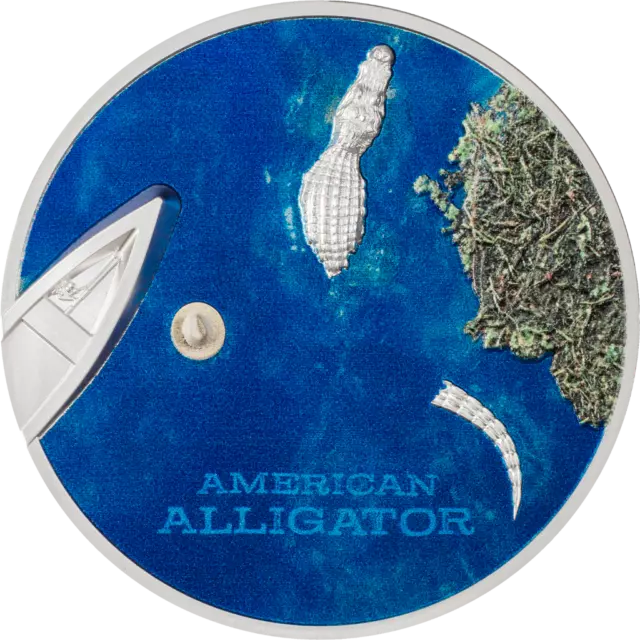 Palau 2022 5$ AMERICAN ALLIGATOR 1 Oz silber Münze