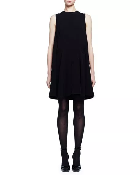 NWT $1,965 ALEXANDER MCQUEEN Sleeveless Cape-back Mini Dress, Black 40 4 2