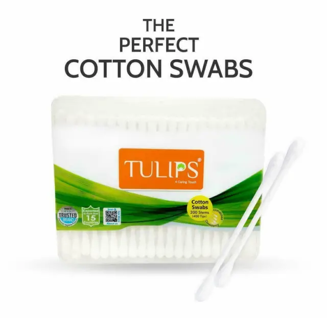 (Paquet De 5) Tulips Oreille Buds / Gaze 100% Pur & Doux Coton 200 Bâton / 400