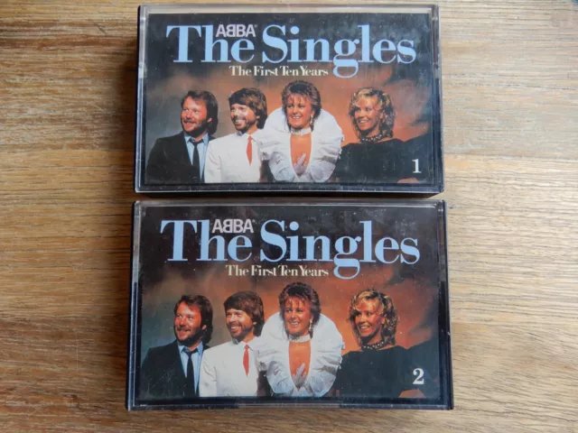 ABBA 2 x THE SINGLES FIRST TEN YEARS MUSIK KASSETTE MC TAPE ORIGINAL POLAR 1982
