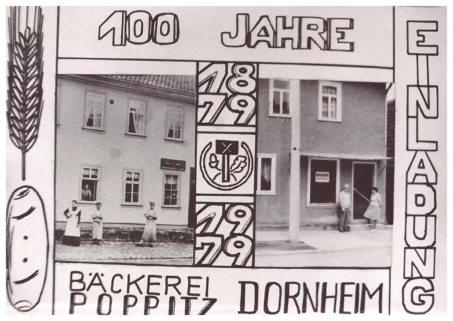 Foto (AK) DDR Dornheim b.Arnstadt 100 Jahre Bäckerei Poppitz Collage 1979