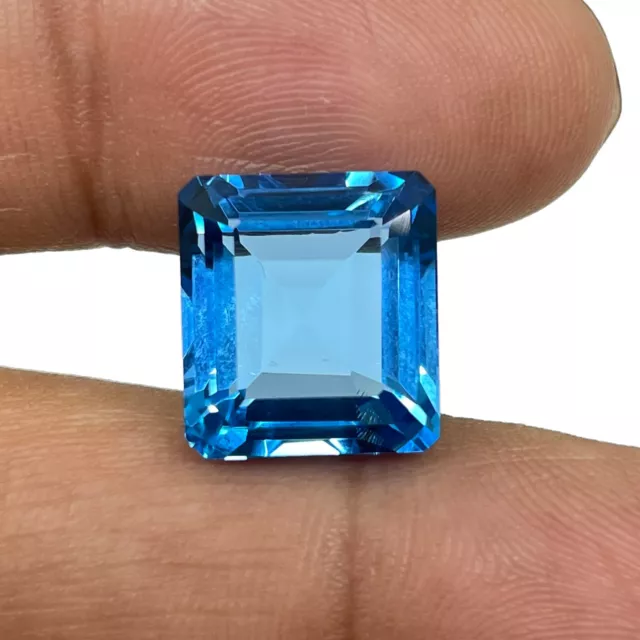 VVS 14.90 Cts Natural Blue Topaz AAA Swiss Color Certified Dazzling Gemstone