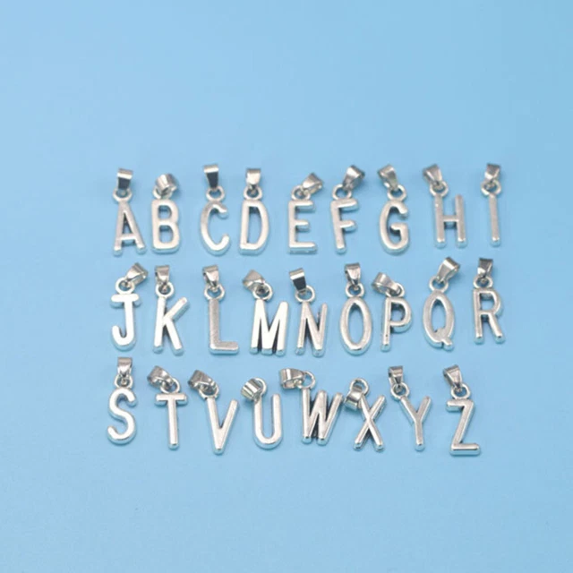 20 pcs DIY pendant charms Silber Initial Anhänger Alphabet Anhänger Diy Brief Ch 3