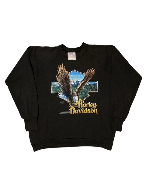 1990 vintage Harley Davidson sweater. 3D emblem Harley Davidson crewneck