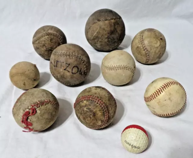 Vtg Lot 10 Balls Baseballs Softball Golf Kitten Ball