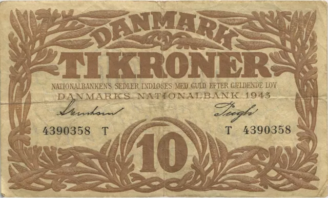 Dänemark / Denmark P.31n 10 Kroner 1943 T (3)