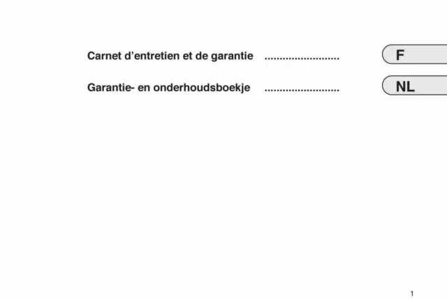 Carnet d'entretien français néerlandais Renault 2