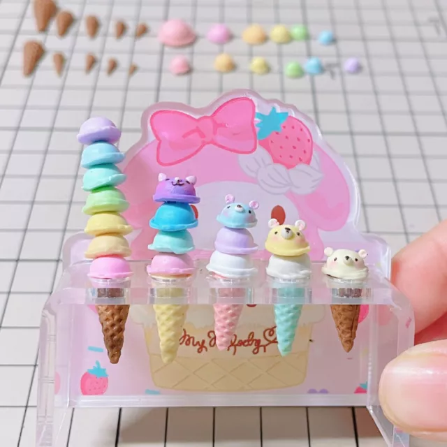 1:12 Scale Dollhouse Miniatures Cook Bread Dessert Ice Cream Food Silicone Mold