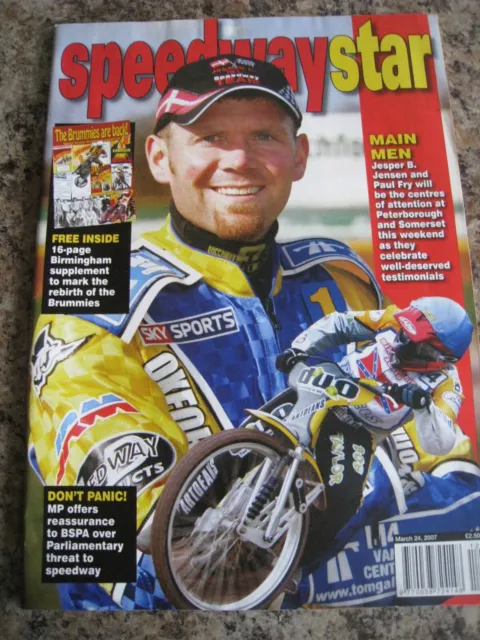 Speedway Star Magazine Mar 2007 Jesper B Jensen Paul Fry Peterborough Brummies