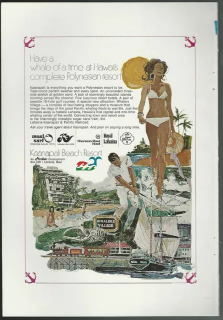 1971 KAANAPALI Beach Resort advertisement, Maui Hawaii Kaiulani 1971 KAANAPALI Beach Resort advertisement, Maui Hawaii Kaiulani