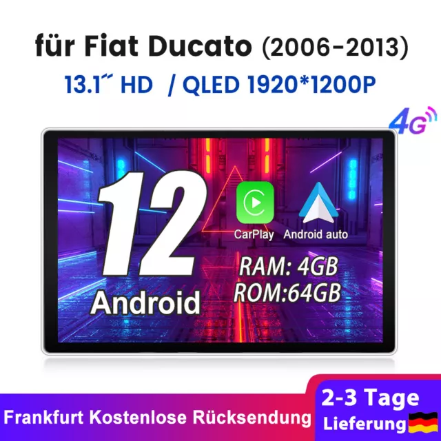 13.1" Für Fiat Ducato Citroen Jumper Peugeot Boxer Android 12 Autoradio Carplay