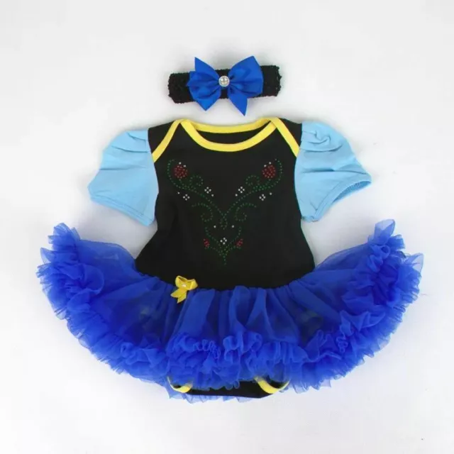 Newborn Baby ELSA ANNA Princess Queen Cosplay Costume Gril Fancy tutu Anna Dress
