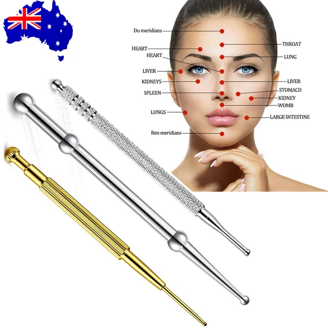 Facial Reflexology Massage Acupuncture Pen Double Headed Loaded Point Probe Pen