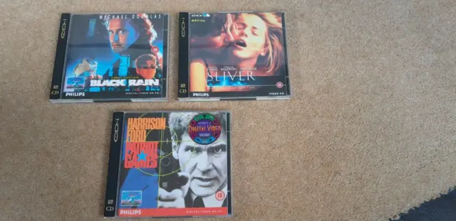 3x PHILIPS CDi VCD FILM DISCS  BLACK RAIN   SLIVER   PATRIOT GAMES  ALL 2x DISCS