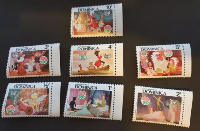 Dominica Christmas Disney Peter Pan 1980 7 x MNH SG 722-728