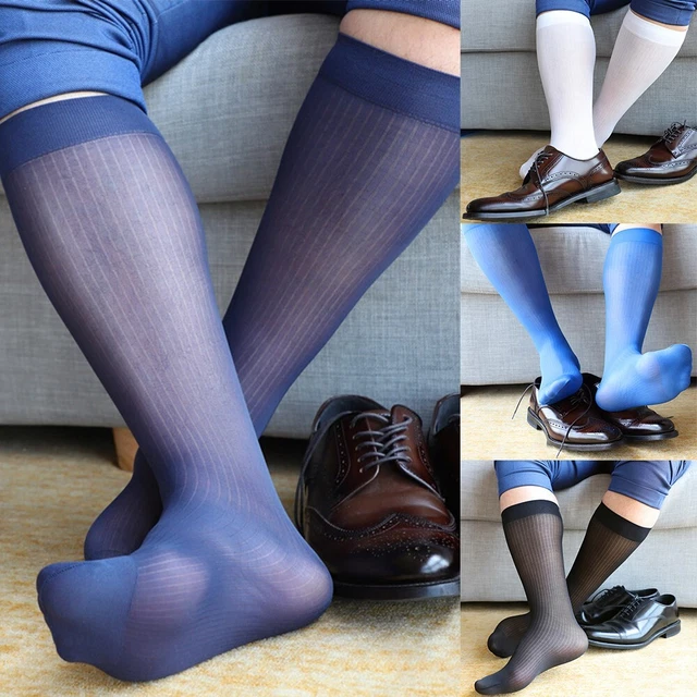 Chaussettes élégantes en soie fine respirantes bas robe de travail pure