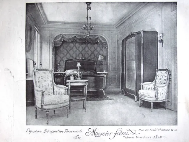 Publicité De Presse 1909 Exposition Mercier Frères Tapissiers Décorateur A Paris