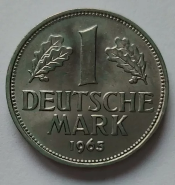 1 Mark 1965 F = Stuttgart Kursmünze BRD Stempelglanz  Top Stück