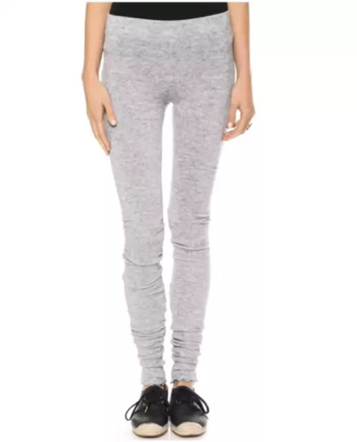 NEW S FREE People Intimately Soft Knit Ruched Leggings Ribbed Lettuce Hem  Gray $35.00 - PicClick