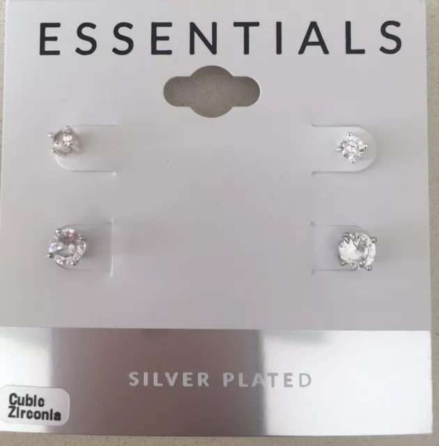 Essentials Earrings Set $45 Silver Plated Store Display With Tags EL0151191